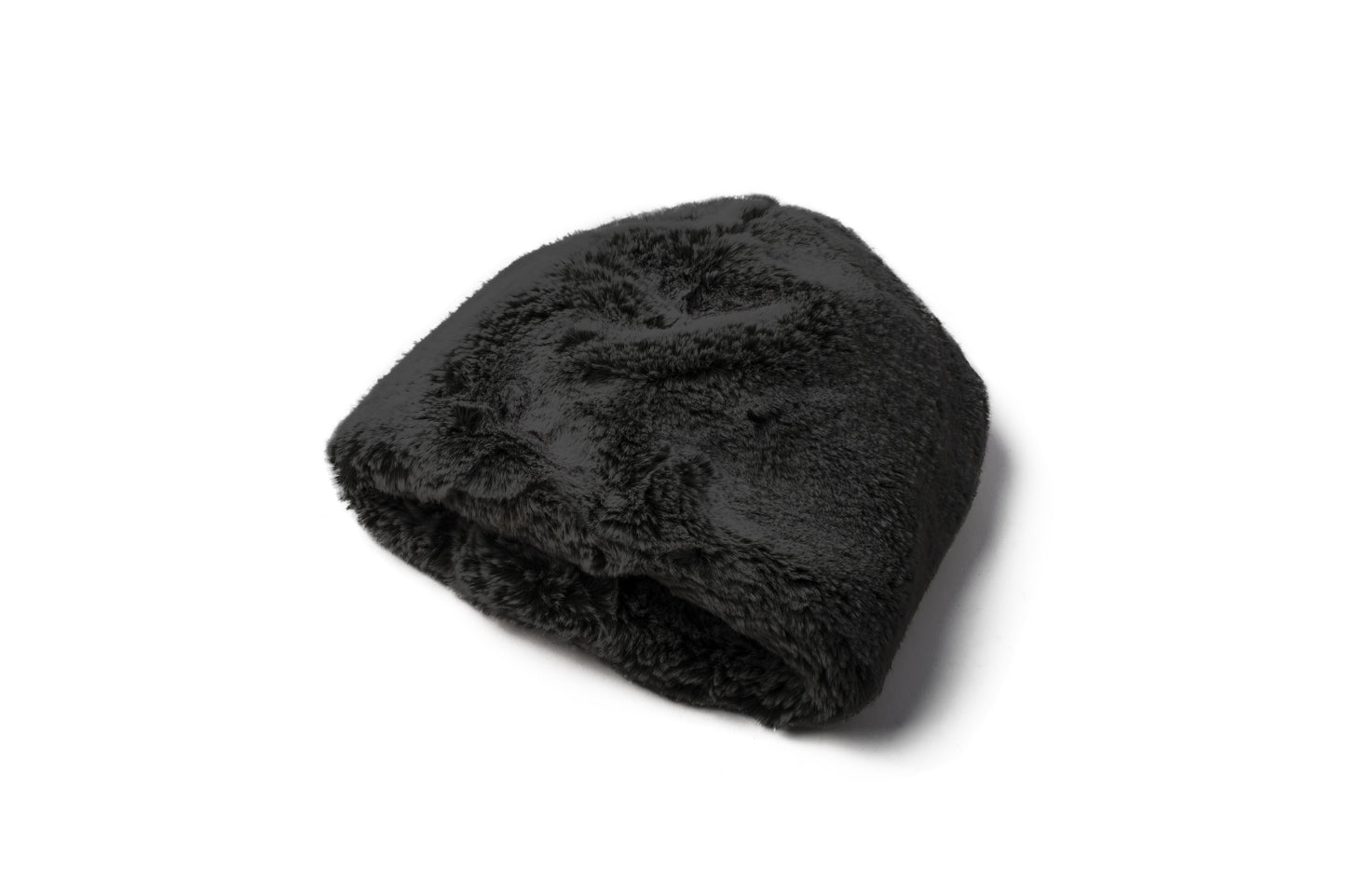 Oversized, slouchy faux fur hat in H. Black