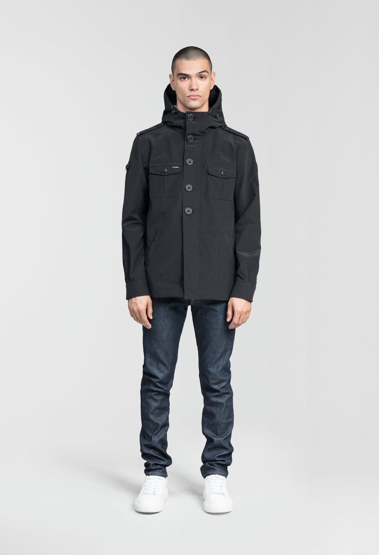 Fisherman Men's Lightweight Tech Jacket in Black