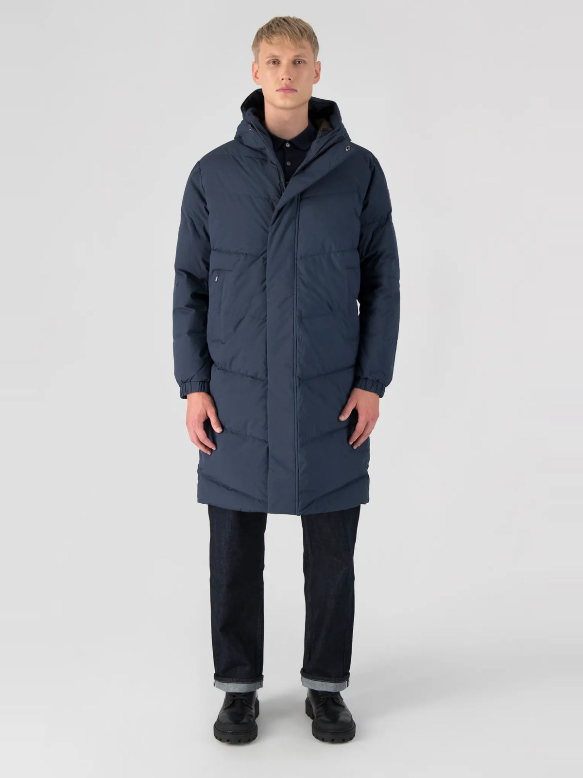 Granger Men's Long Puffer Jacket - Marine