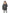 Kid's waist length down bomber jacket with fur trim hood in Steel Grey
