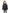 Kid's waist length down bomber jacket with fur trim hood in Black