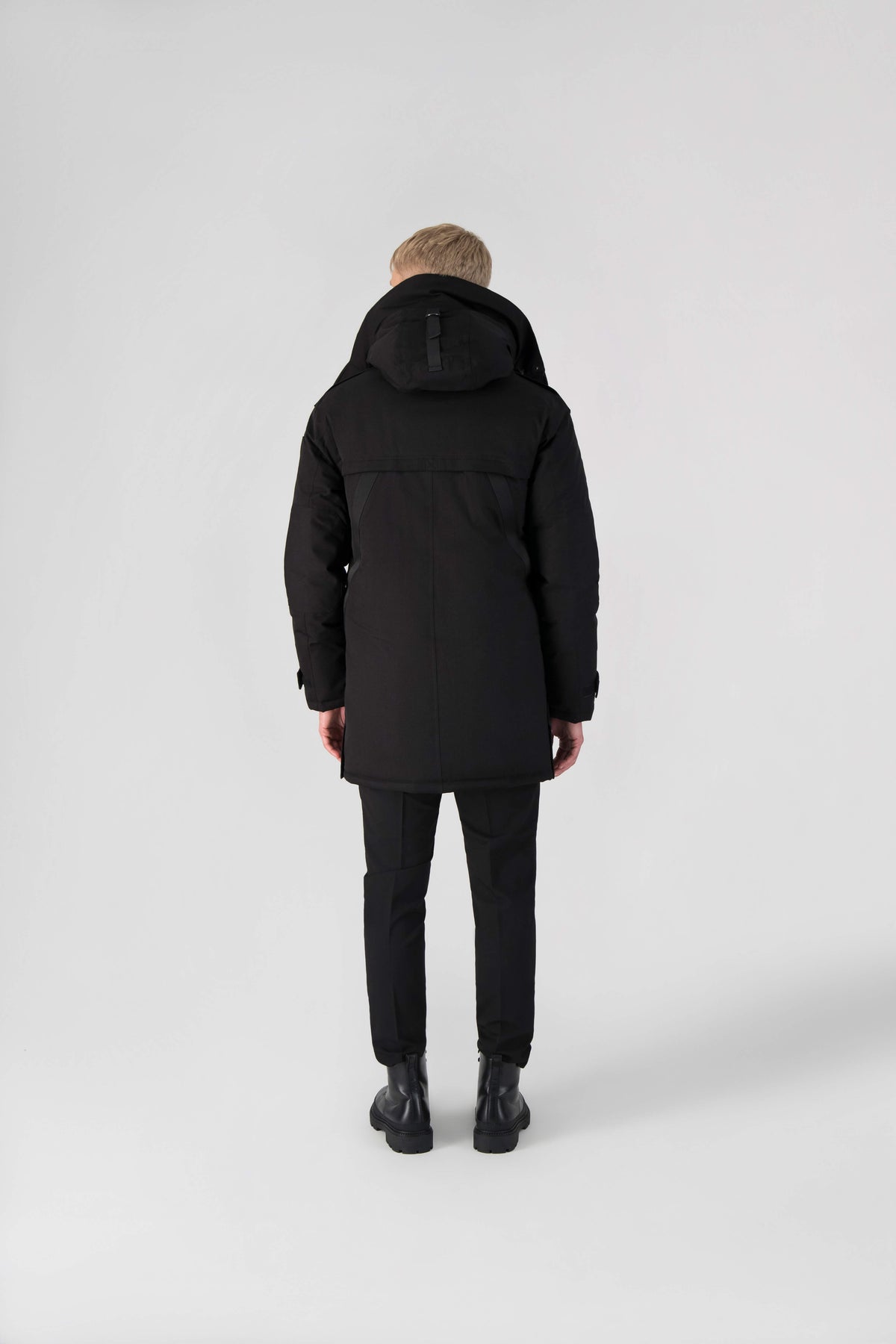 Men's Best Selling Parka the Yatesy is a down filled jacket with a zipper closure and magnetic placket in Black