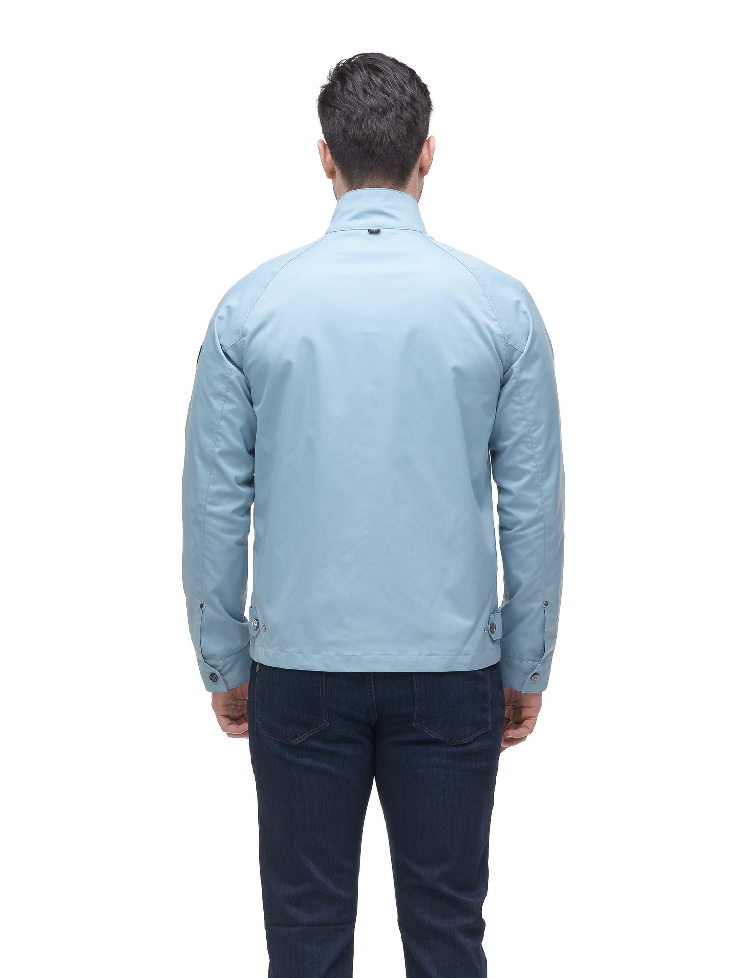 Men's zip up racer jacket in Slate Blue