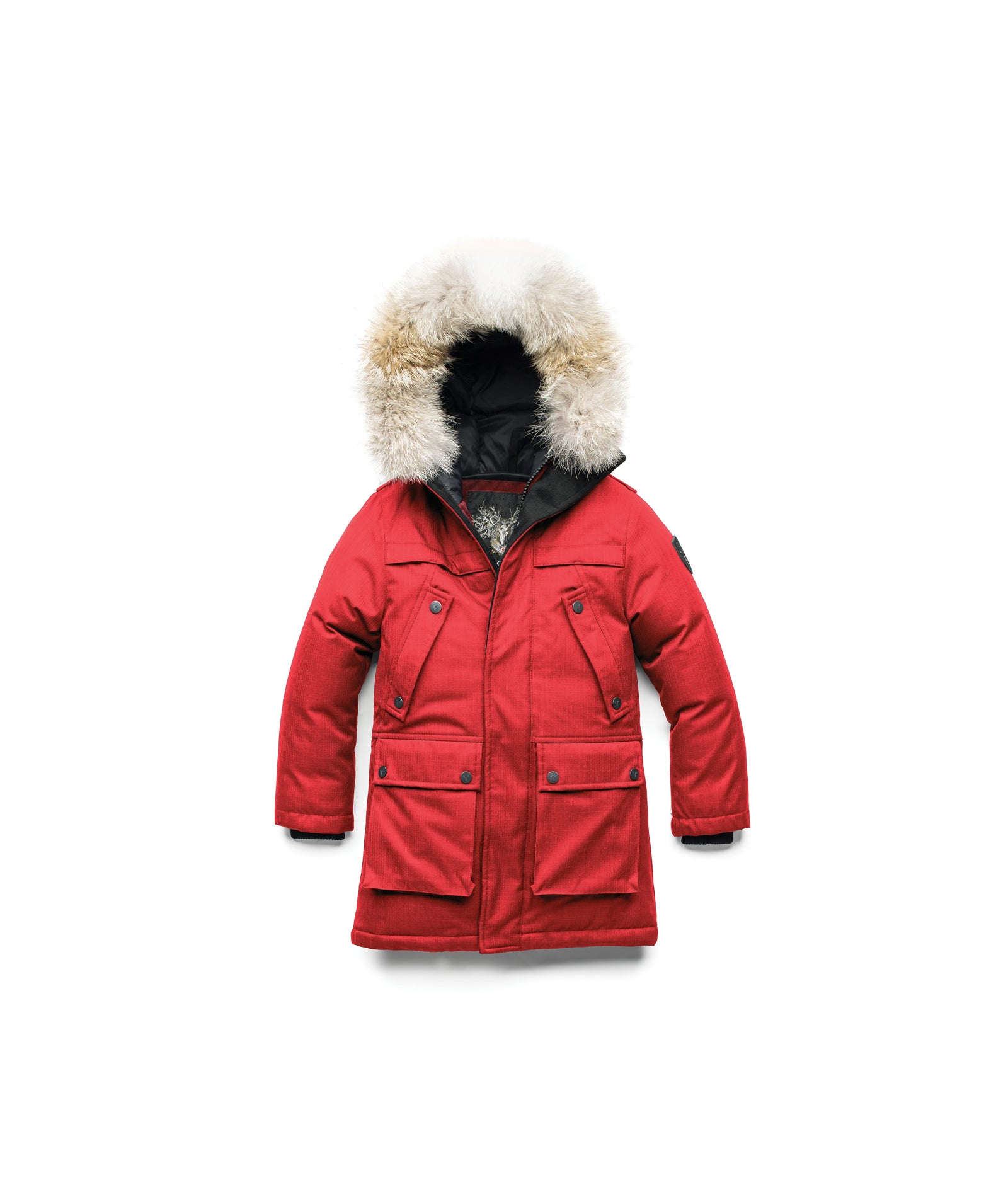 The best kid's down filled parka that's machine washable, waterproof, windproof and breathable in CH Red